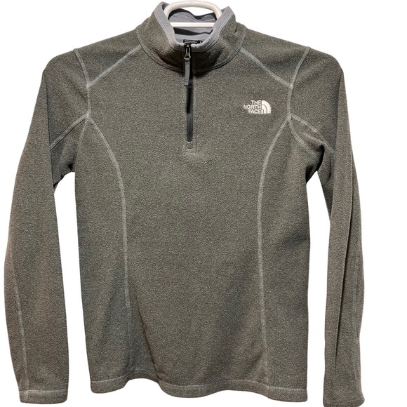 The North Face Tops - The North Face Womens Fleece 1/4 Zip Pullover Gray Long Sleeve Sweatshirt Size S